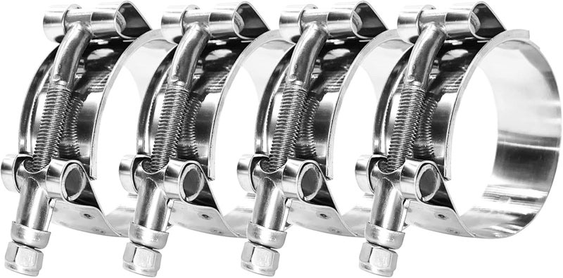 Botten 4 Pack 1.5" T-Bolt Hose Clamp, Clamp Range 44-50mm for 1.5" Hose ID, hose clamps Stainless Steel, heavy duty,radiator hose clamps - Image 1